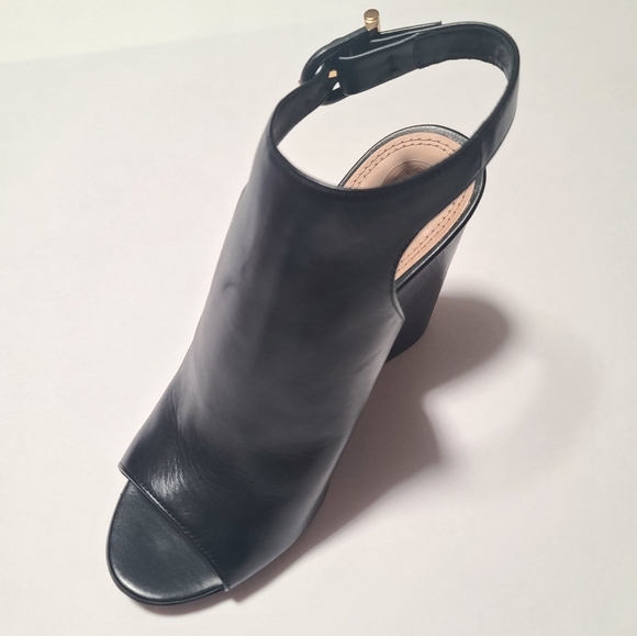 New Tory Burch Black Leather Grove Open Toe Bootie, Size 8.5M - Picture 4 of 14